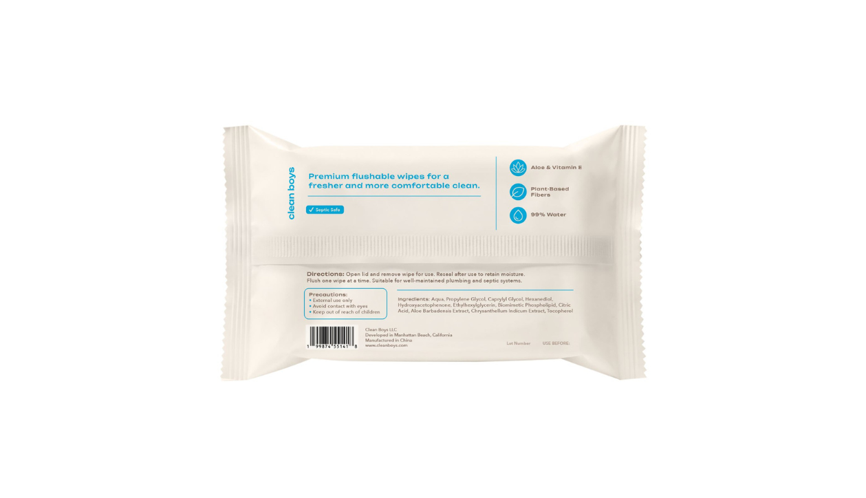 Men’s Flushable Wipes.