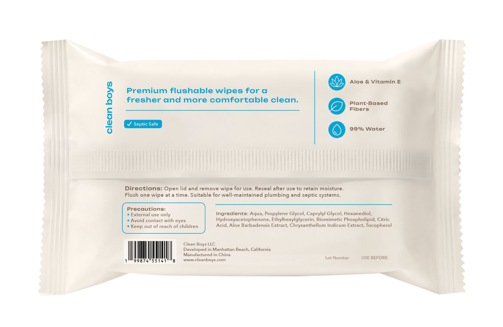 Men’s Flushable Wipes.